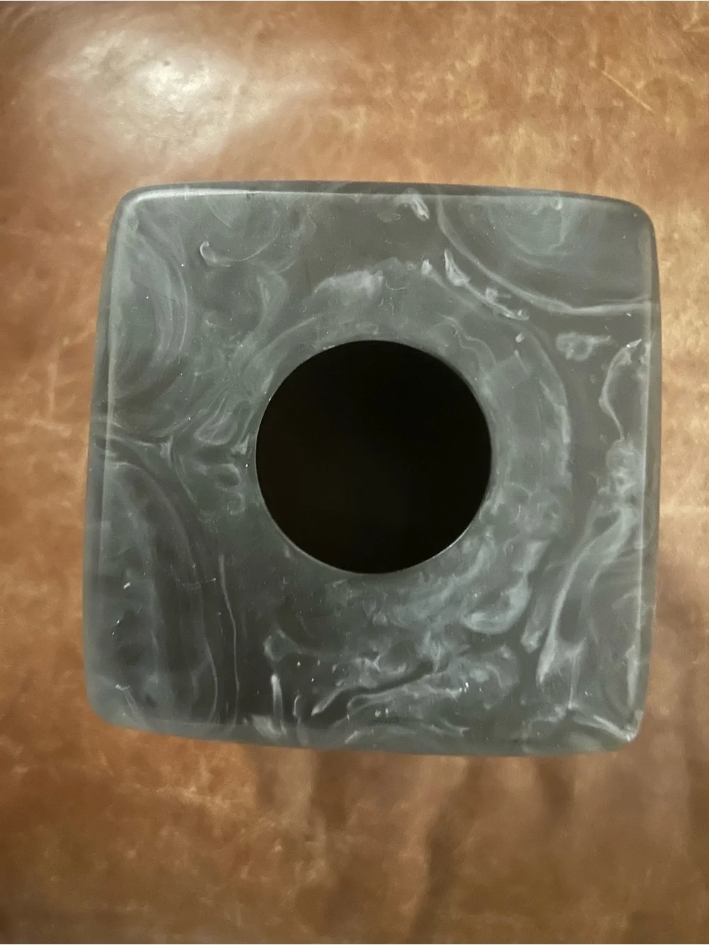 Kassatex Gray Marble Swirl Tissue Box Cover